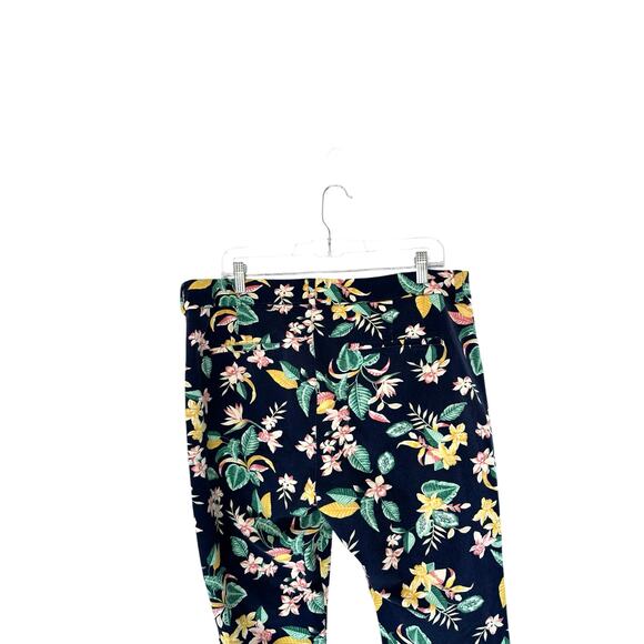 Old Navy Blue Floral Office‎ Secret Slim Pocket Straight Leg Pixie Pants Size 16 - Picture 8 of 12